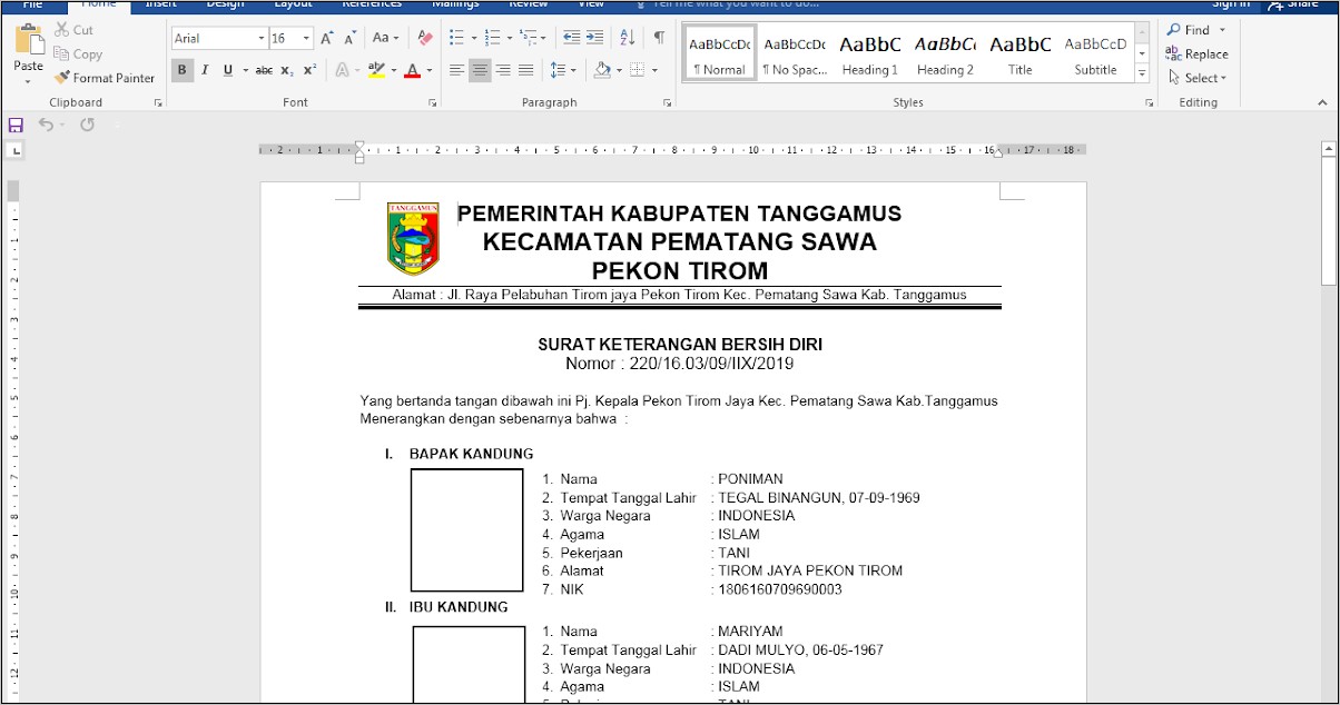 Contoh Surat Keterangan Masih Menjadi Anggota Himpaudi