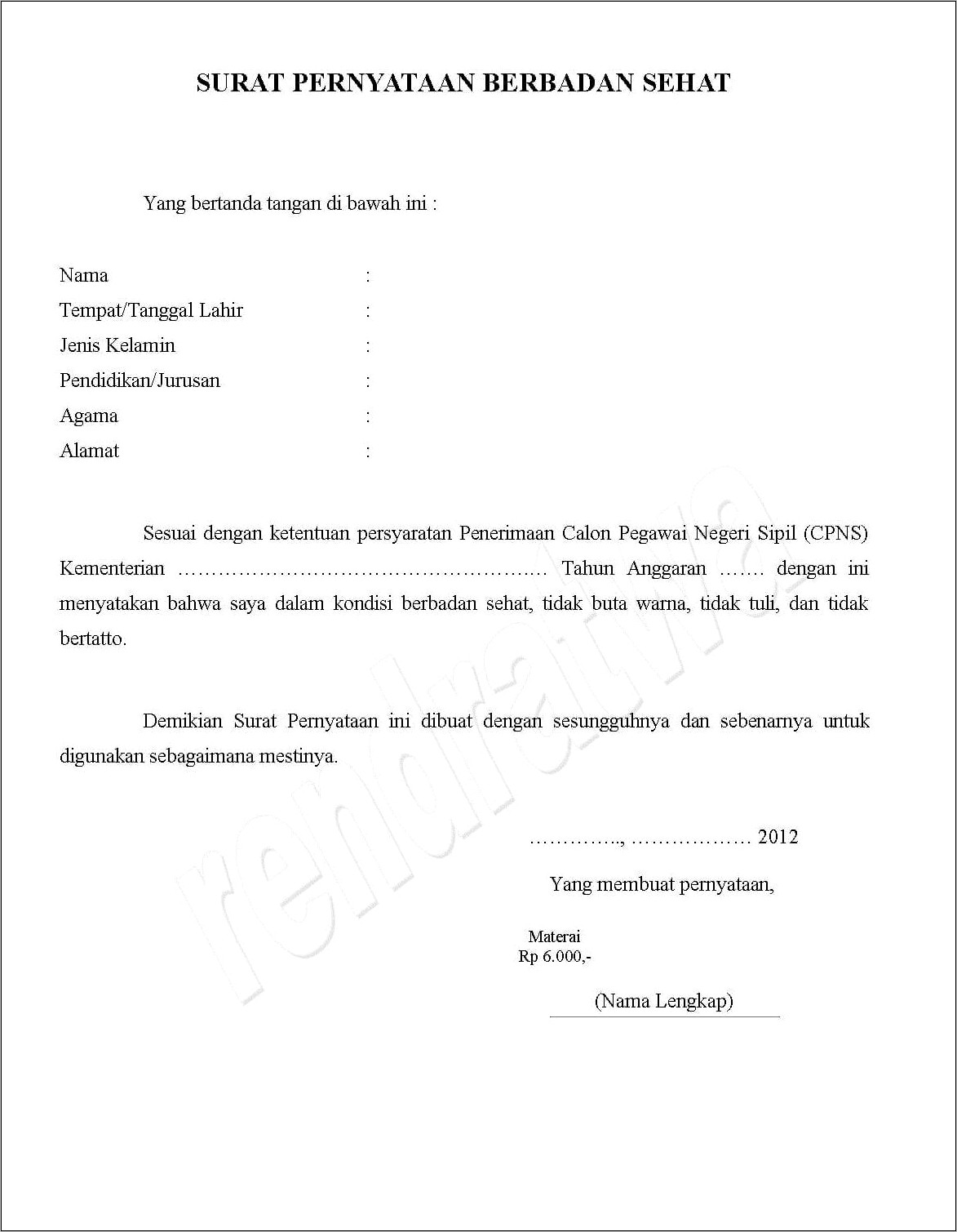 Contoh Surat Keterangan Memakai Listrik Dari Rt