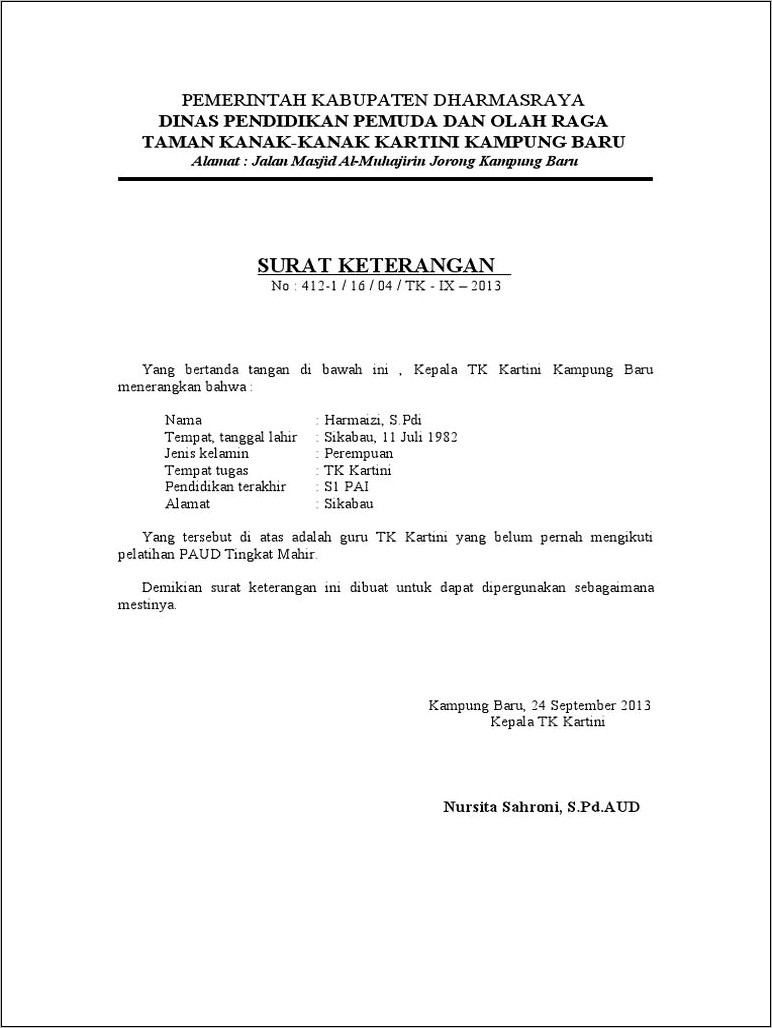 Contoh Surat Keterangan Mengikuti Kkg Surat Keterangan Desain Free