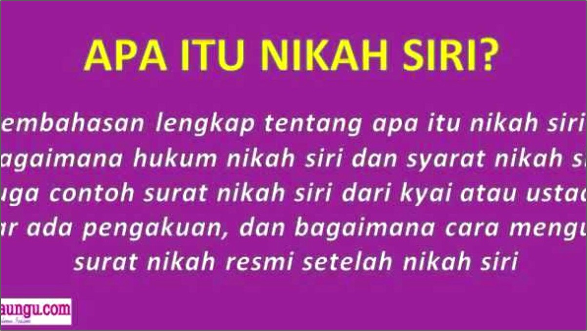 Contoh Surat Keterangan Menjadi Wali Nikah