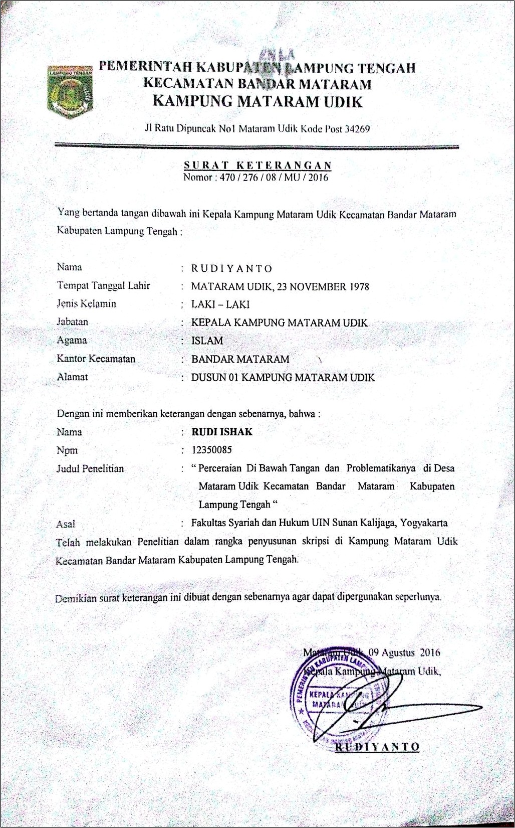 Contoh Surat Keterangan Nikah Siri.doc