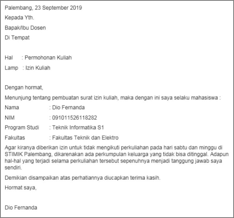 Contoh Surat Keterangan Npc