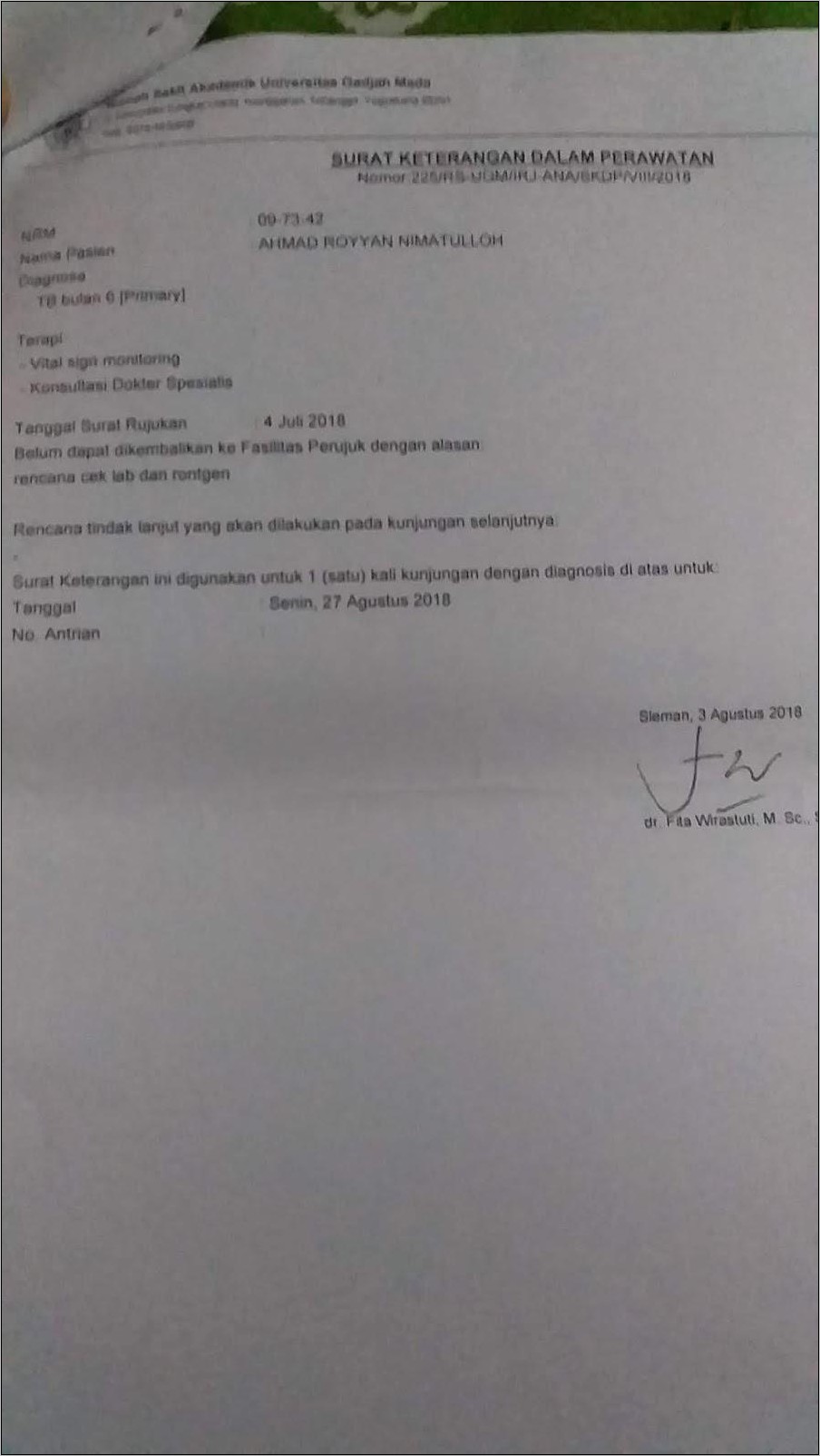 Contoh Surat Keterangan Observasi Skripsi