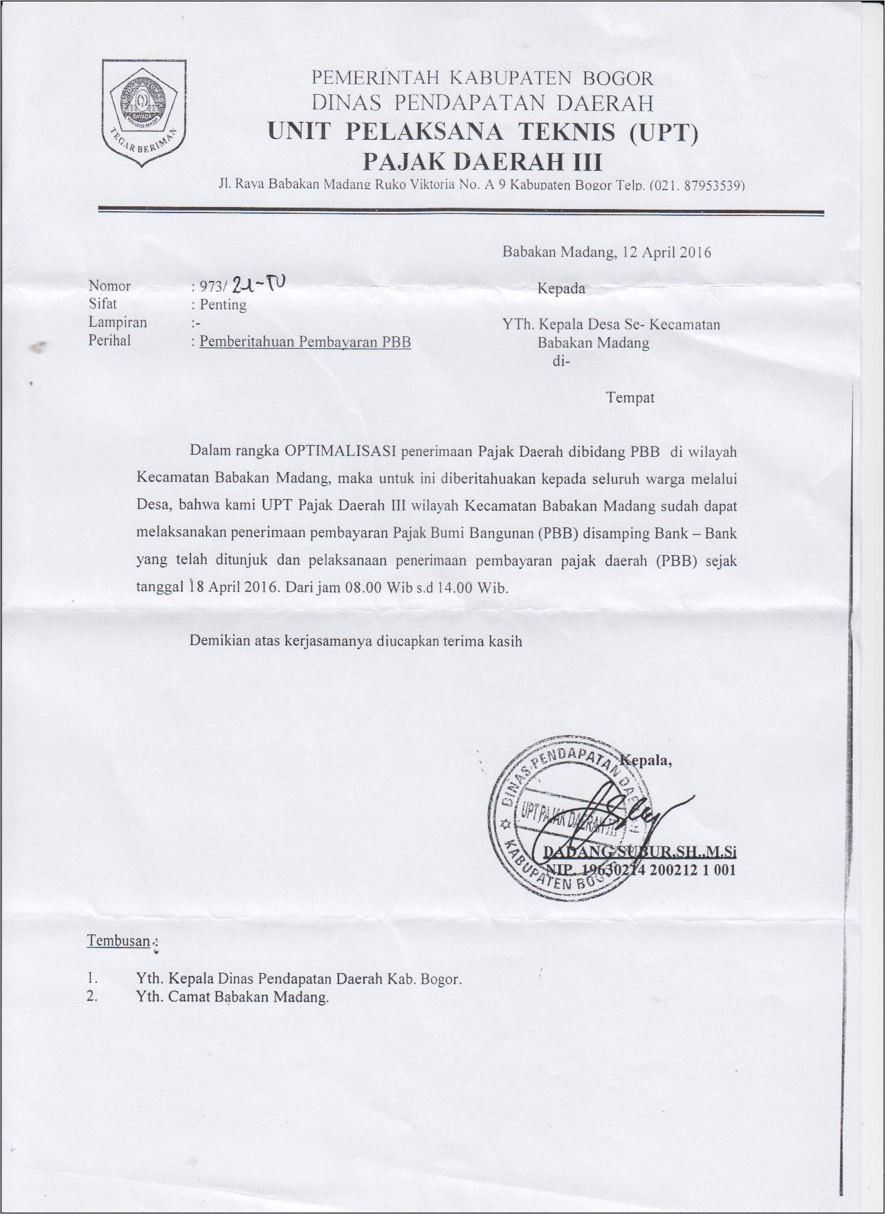 Contoh Surat Keterangan Pbb Sudah Dibayarkan
