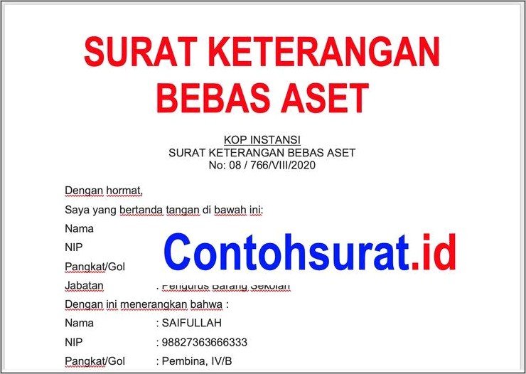 Contoh Surat Keterangan Pelajar Sekolah Berbahasa Inggris