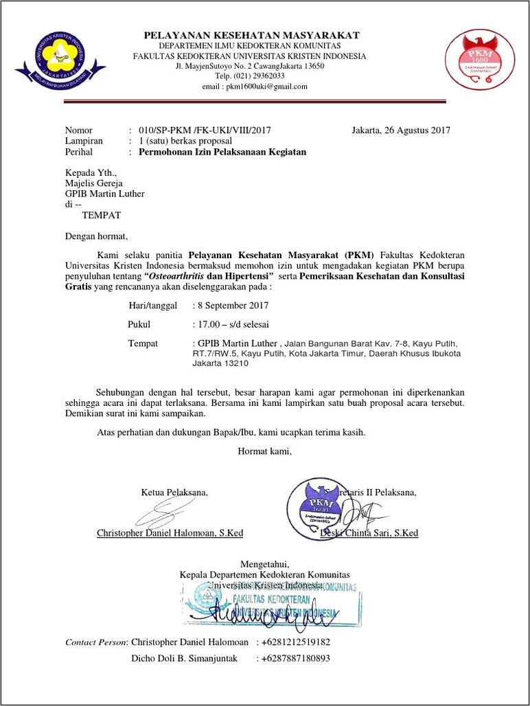 Contoh Surat Keterangan Pelayanan Pendeta