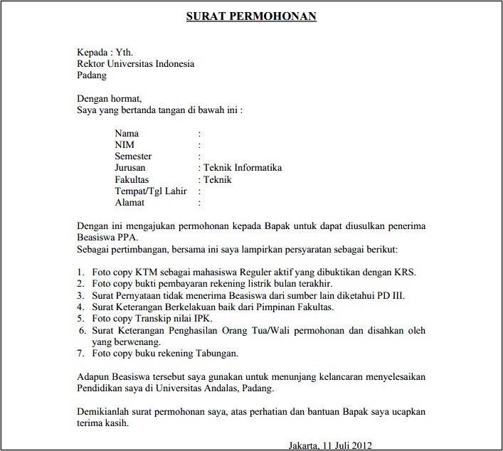 Contoh Surat Keterangan Pembelian Baran