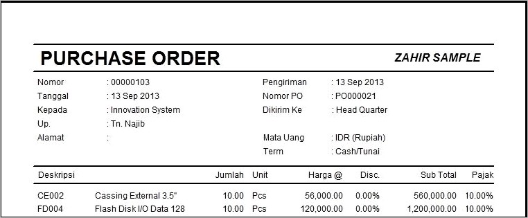 Contoh Surat Keterangan Pembelian Barang Atk