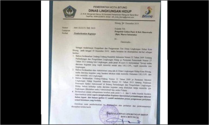 Contoh Surat Keterangan Pemecatan