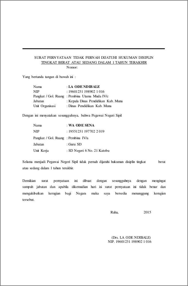 Contoh Surat Keterangan Pendidikan