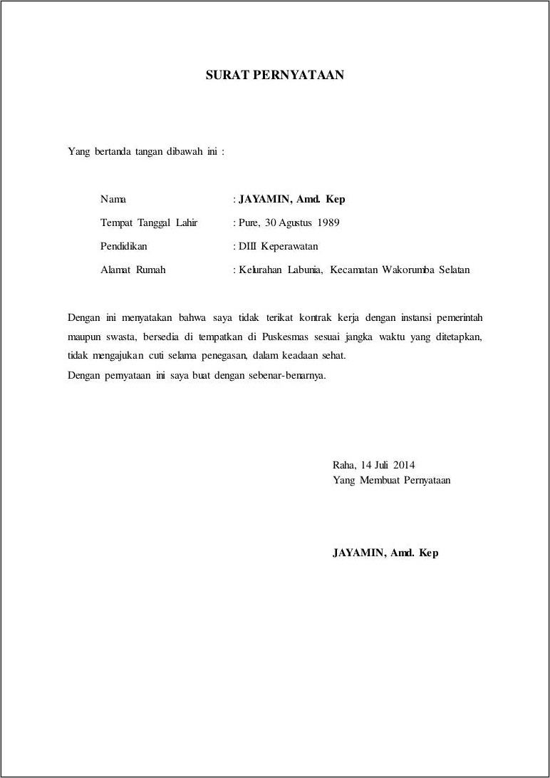 Contoh Surat Keterangan Penerbitan Khs