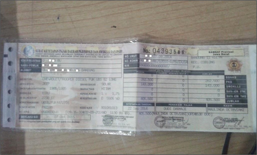 Contoh Surat Keterangan Pengganti Arsip Bpkb