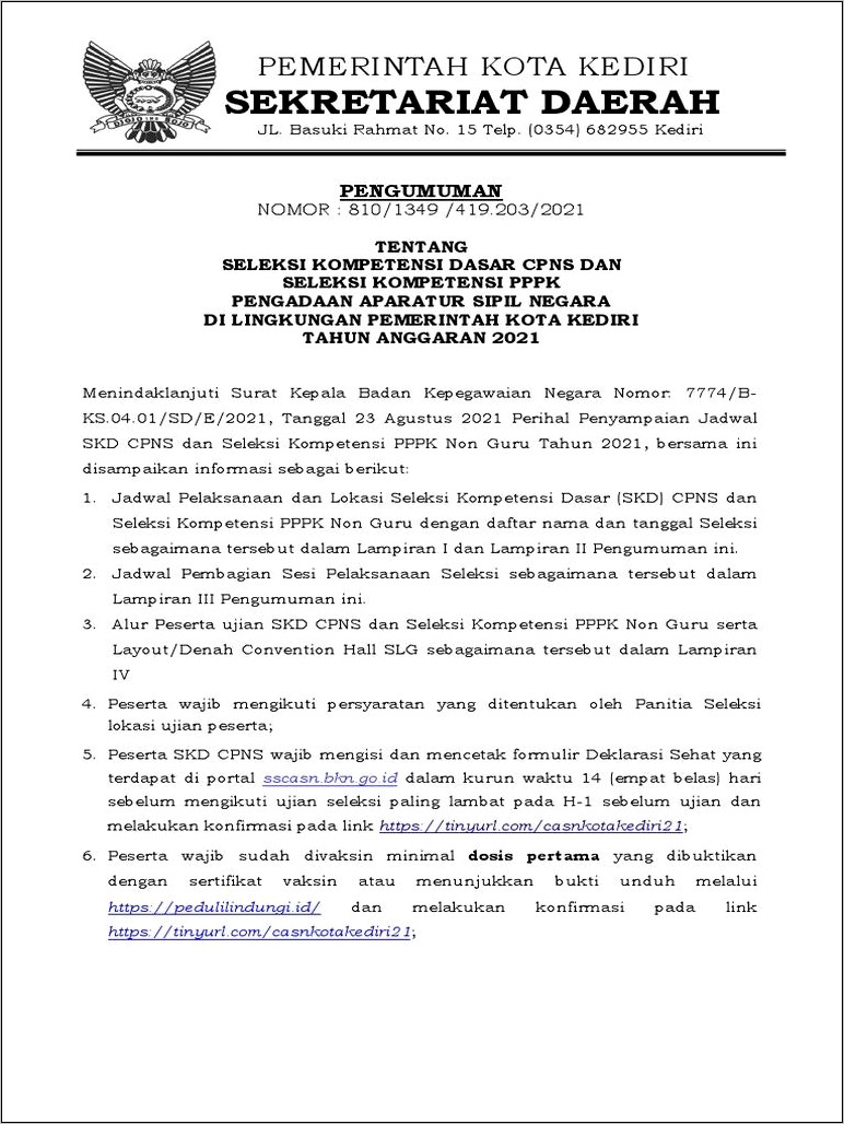 Contoh Surat Keterangan Pengganti E Ktp Kota Kediri