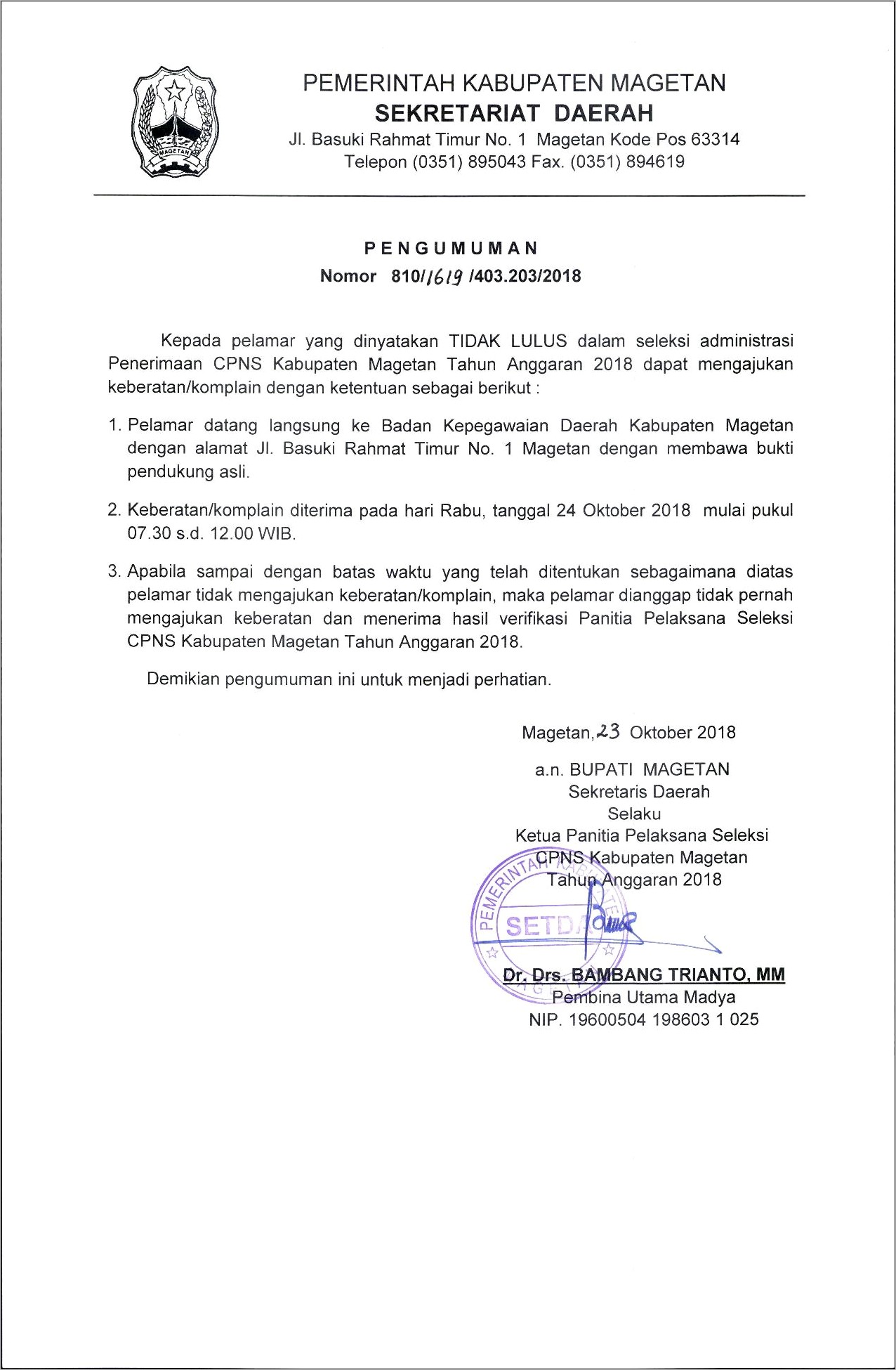 Contoh Surat Keterangan Pengumuman Terpidana Di Media Massa