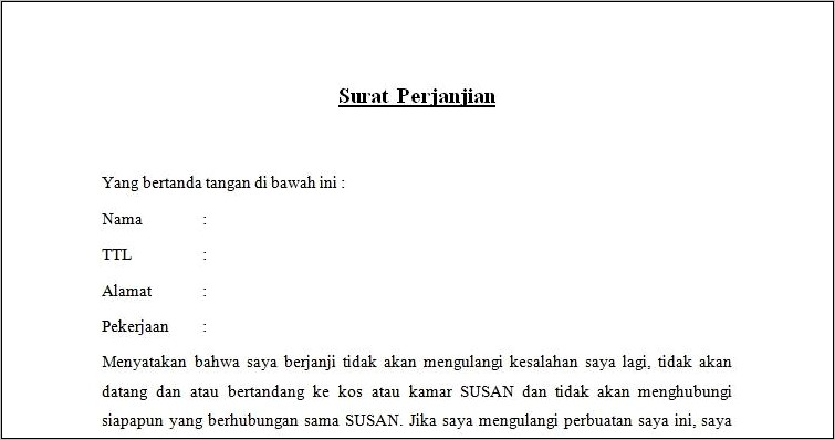 Contoh Surat Keterangan Perilaku Baik