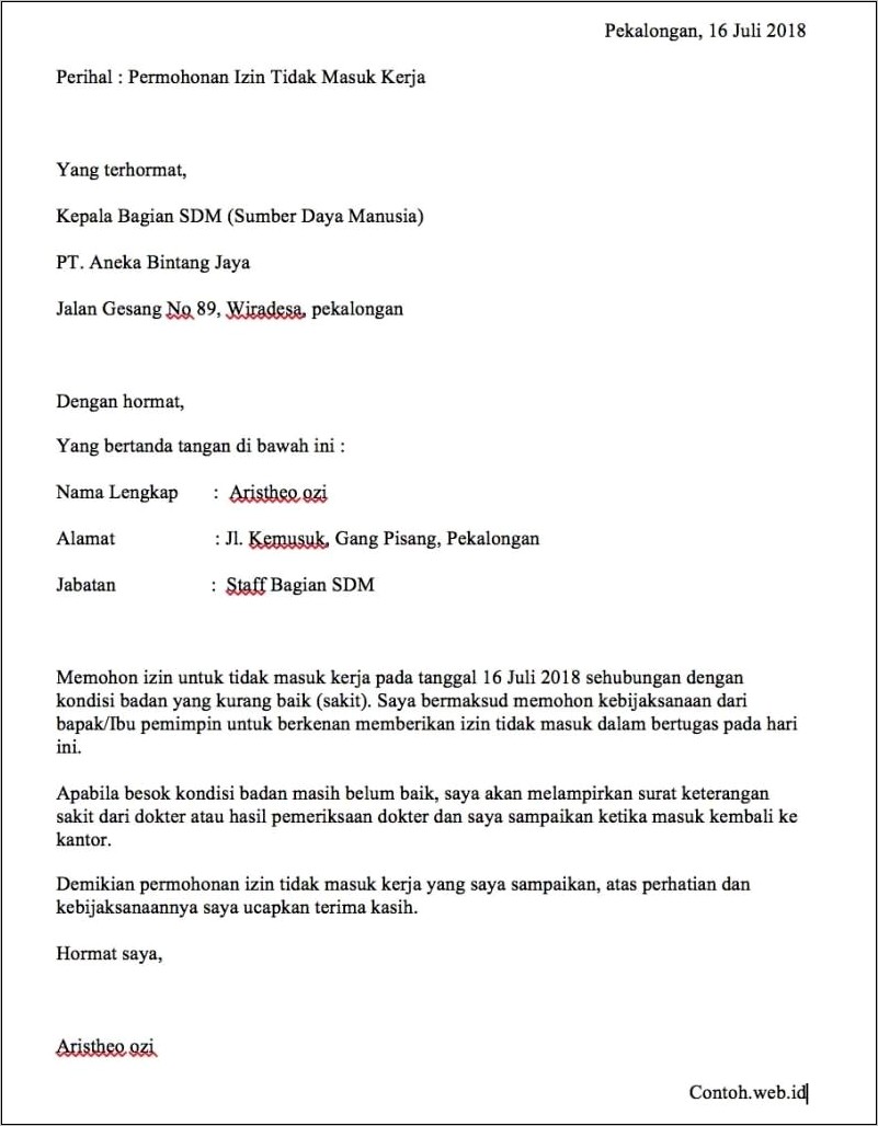 Contoh Surat Keterangan Pernah Mengikuti Lomba