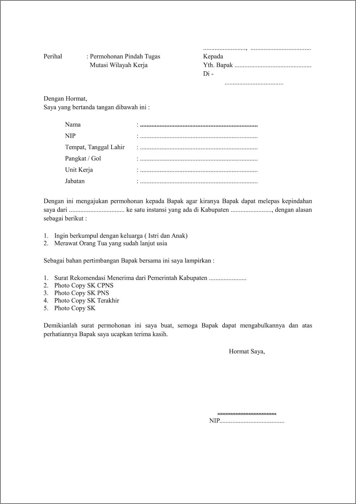 Contoh Surat Keterangan Pindah Kelurahan