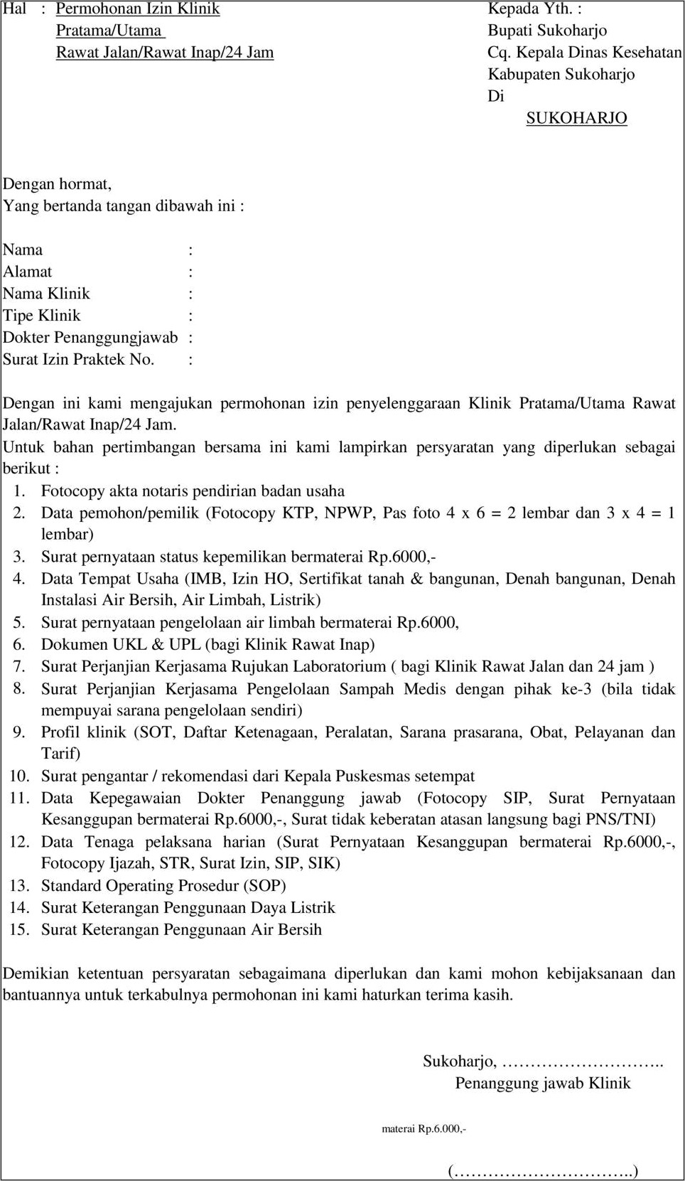 Contoh Surat Keterangan Rawat Inap Dari Rumah Sakit