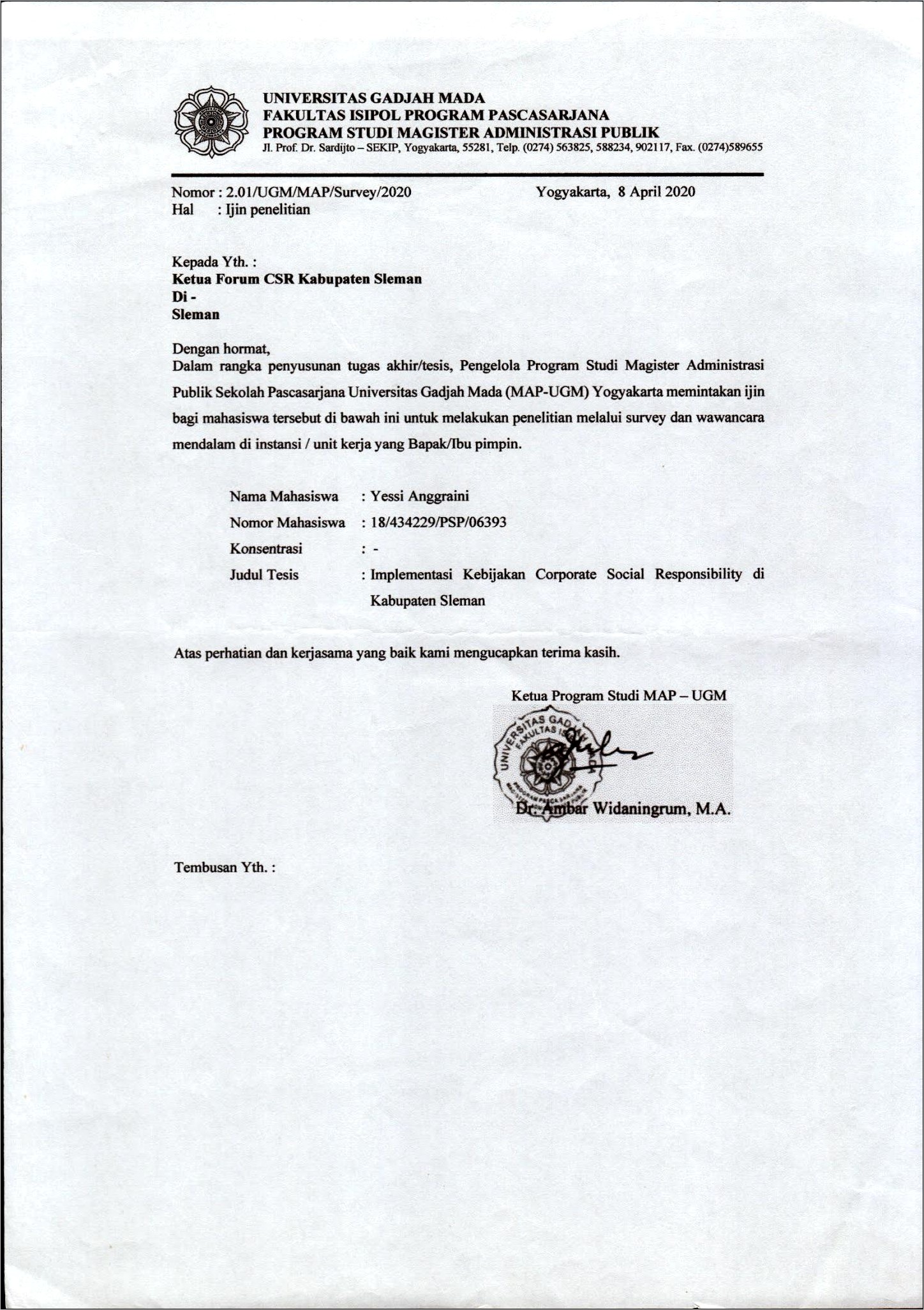 Contoh Surat Keterangan Riset Dari Perusahaan Untuk Skripsi