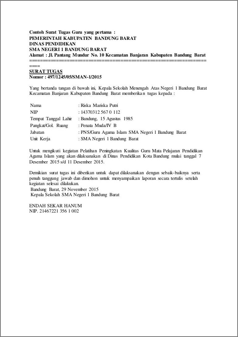 Contoh Surat Keterangan Sakit Banjaran