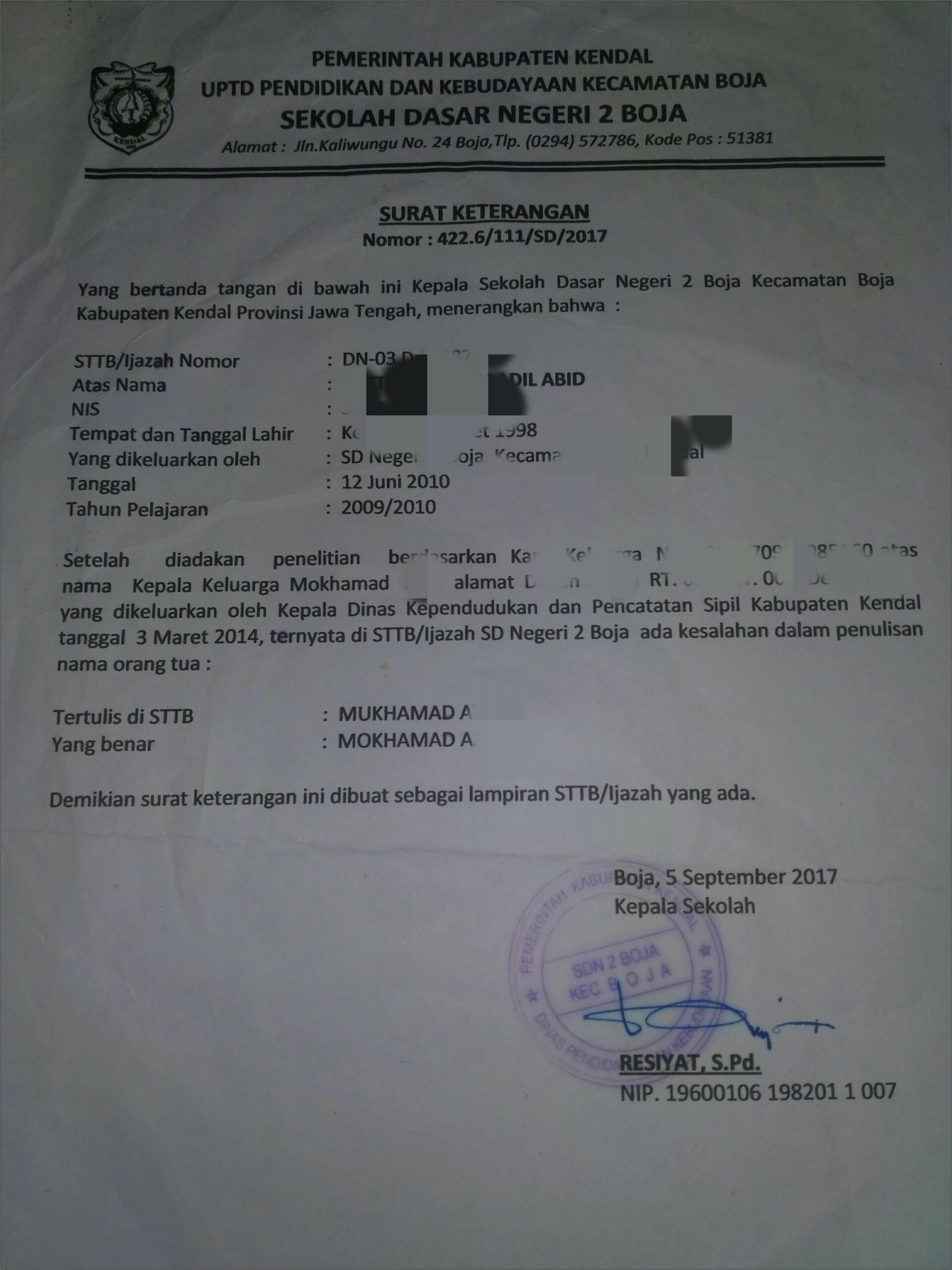 Contoh Surat Keterangan Salah Penulisan Nama Di Ijazah