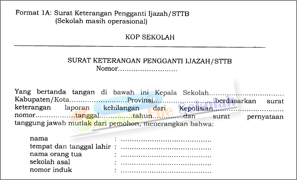 Contoh Surat Keterangan Salah Tulis Ijazah
