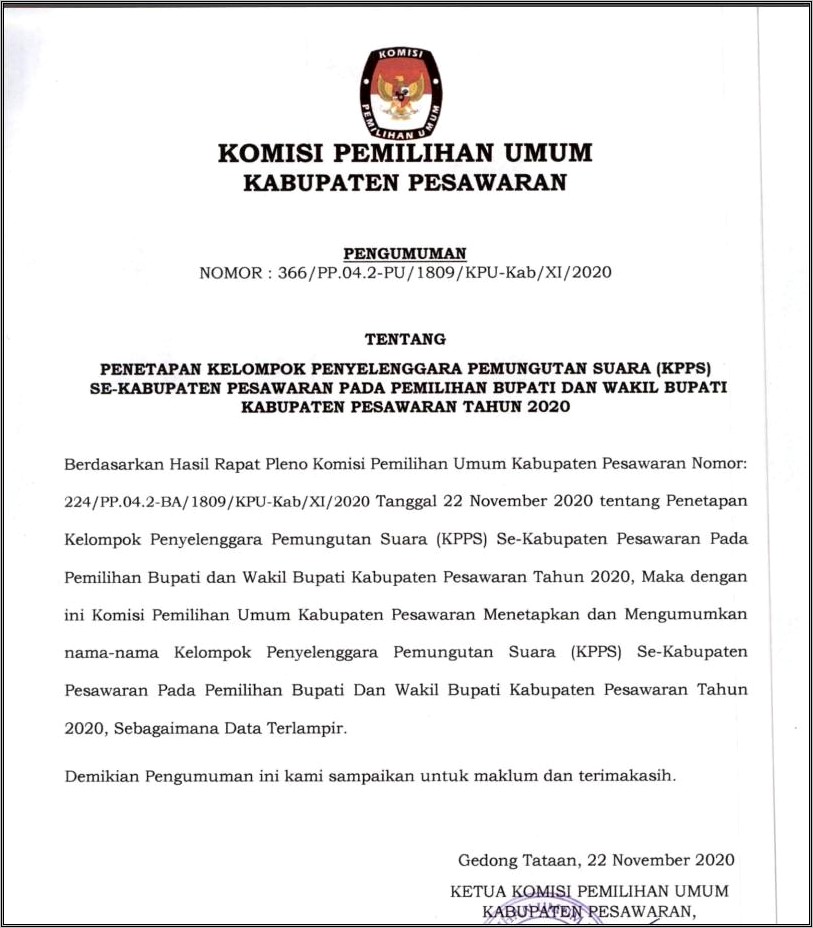 Contoh Surat Keterangan Sehat Kpps