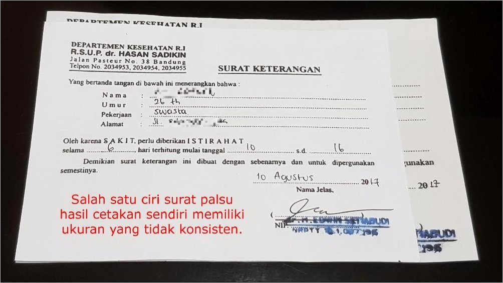 Contoh Surat Keterangan Sehat Rsud Depok