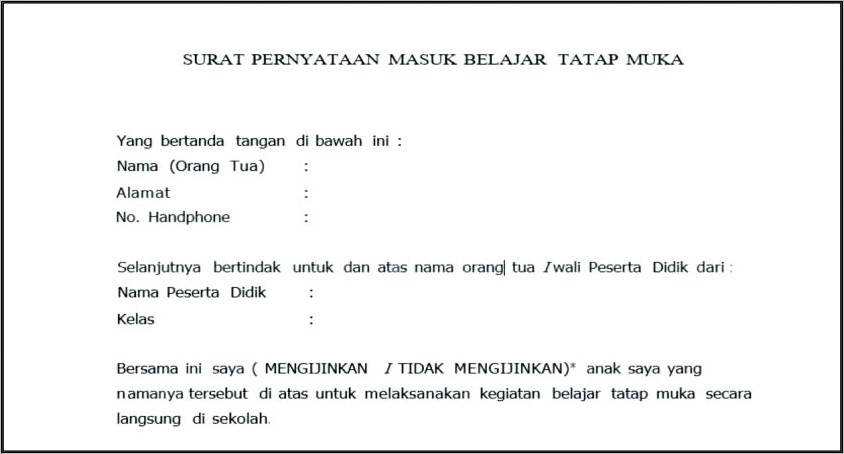 Contoh Surat Keterangan Sekolah Smp