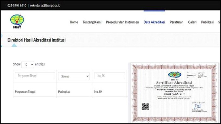 Contoh Surat Keterangan Sementara Proses Akreditasi