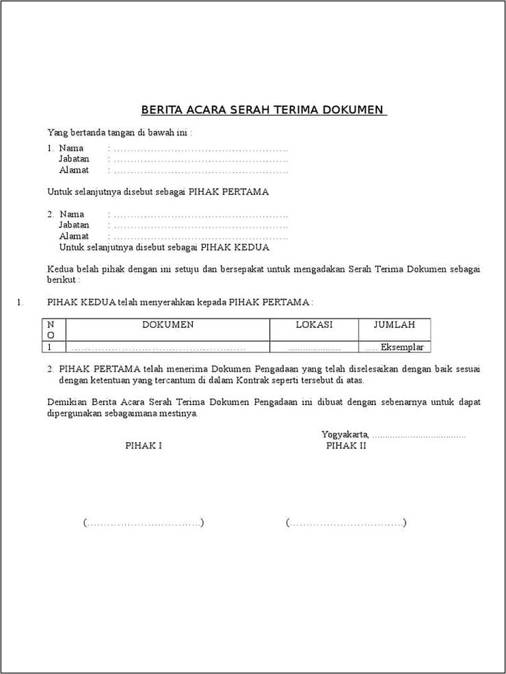 Contoh Surat Keterangan Serah Terima Uang
