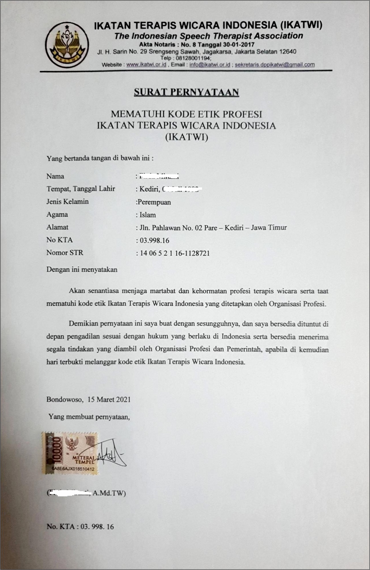 Contoh Surat Keterangan Sip Dalam Proses