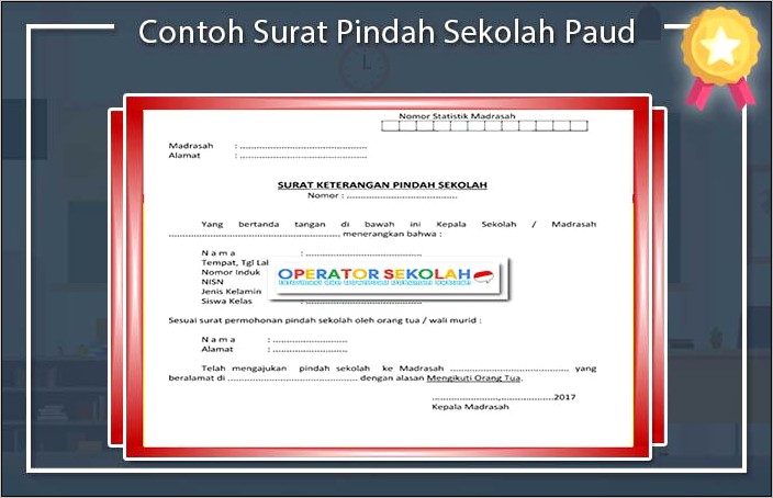 Contoh Surat Keterangan Siswa Pindah Sekolah