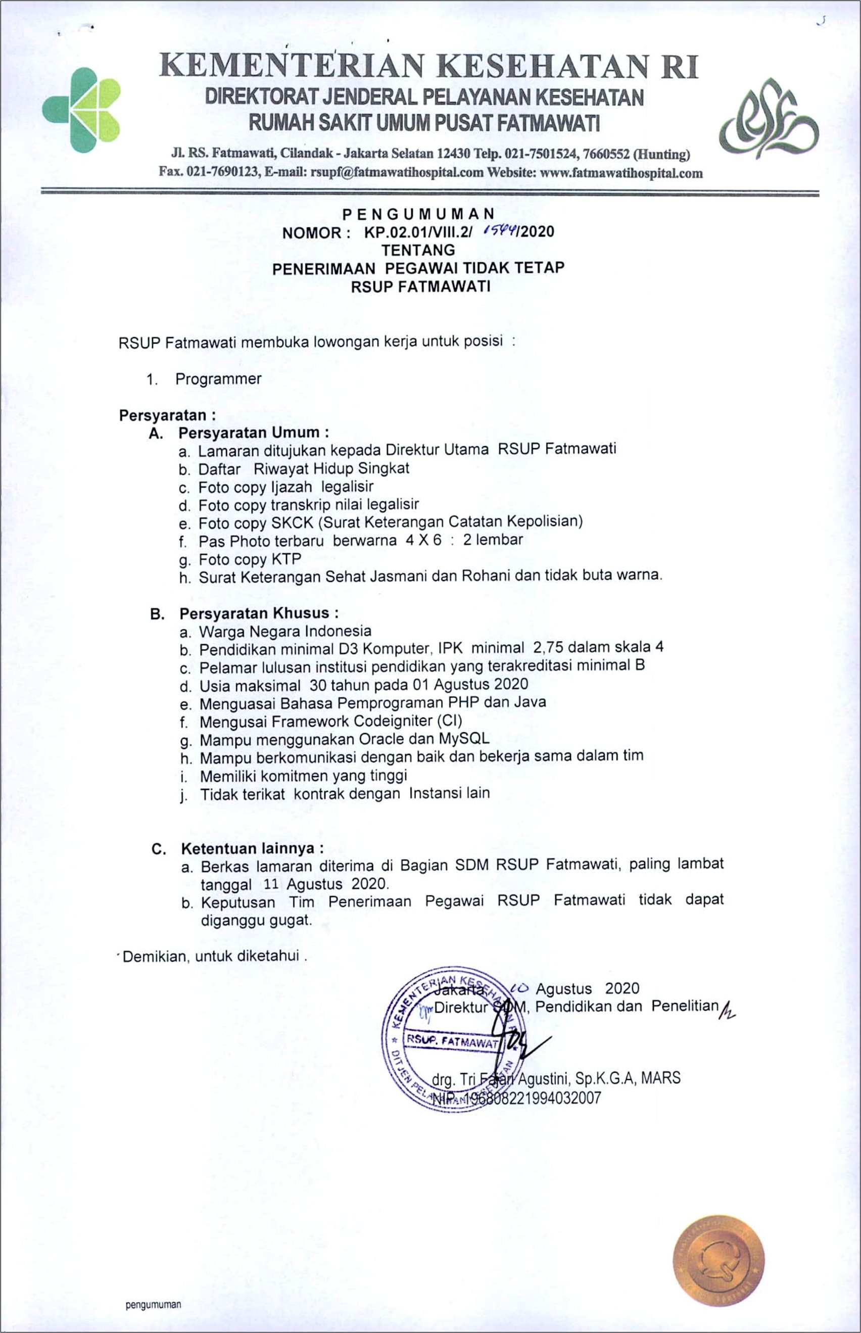Contoh Surat Keterangan Terapi Rutin