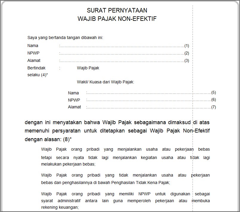 Contoh Surat Keterangan Terdaftar Wp Op