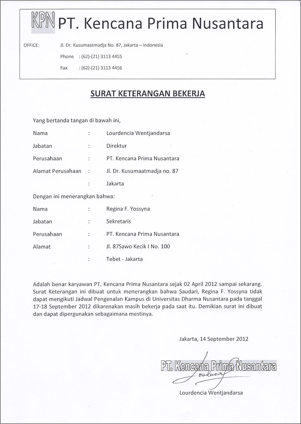 Contoh Surat Keterangan Memiliki Workshop  Surat Keterangan  Desain