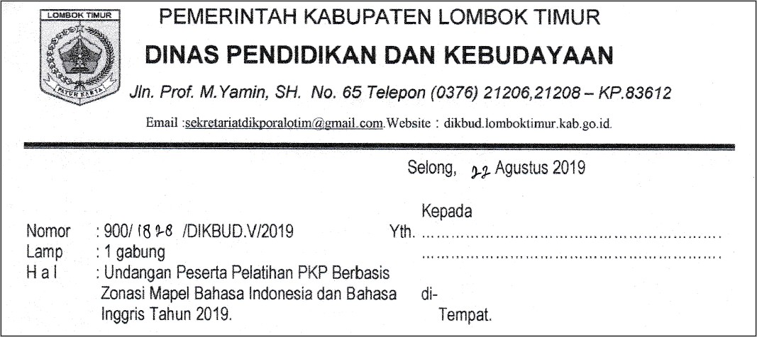 Contoh Surat Keterangan Tidak Lulus Diklat Pkp