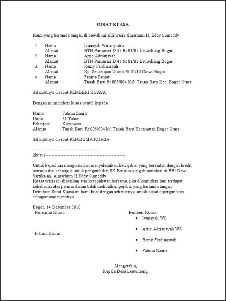 Contoh Surat Keterangan Untuk Bank Bni