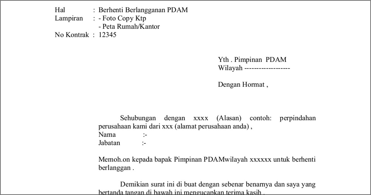 Contoh Surat Keterangan Untuk Bpjs Yang Mau Di Non Aktifkan