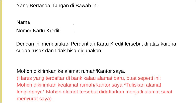 Contoh Surat Keterangan Untuk Penggantian No Telepon