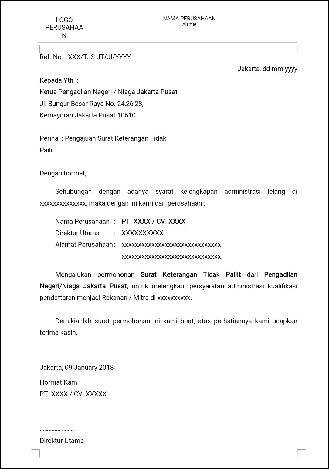Contoh Surat Keterangan Upt Bahasa