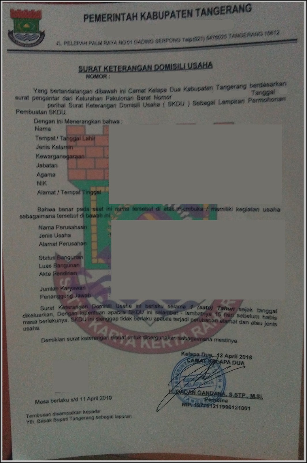 Contoh Surat Keterangan Usaha 2018