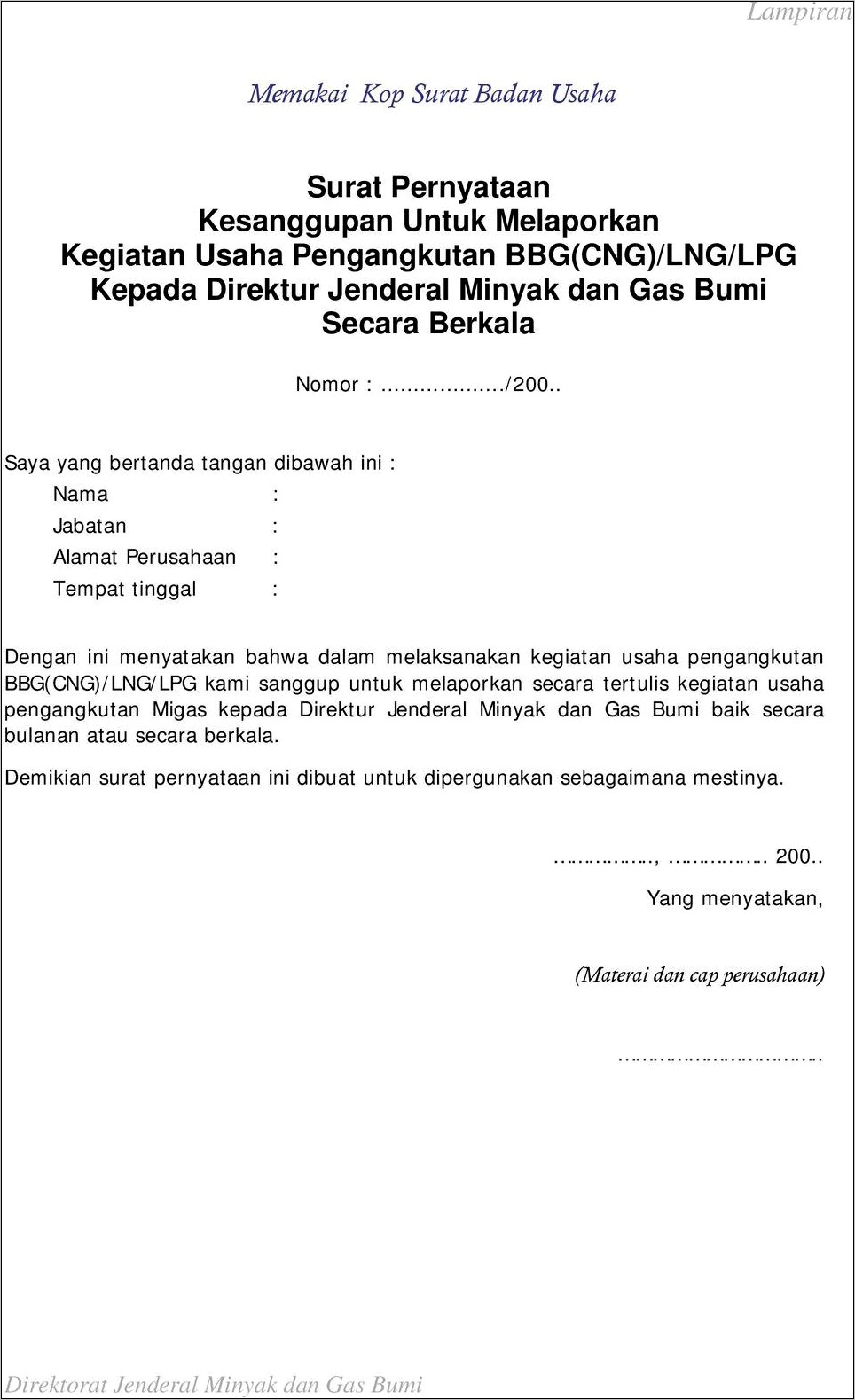 Contoh Surat Keterangan Usaha Dagang Lpg Keterangan Usaha Da