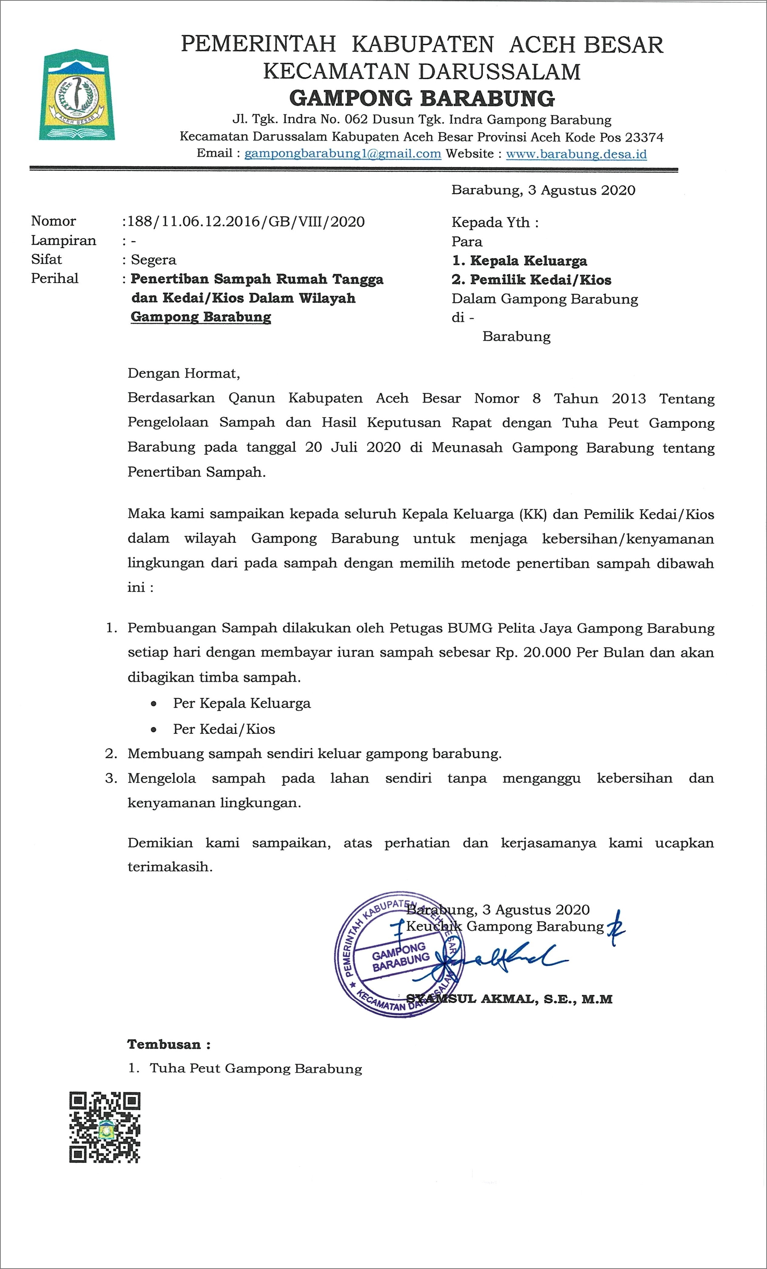 Contoh Surat Keterangan Usaha Dari Keuchik