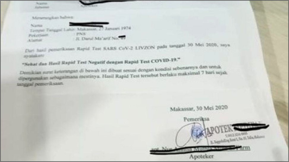 Contoh Surat Klarifikasi Pernyataan Tidak Melakukan Pelanggaran Hukum