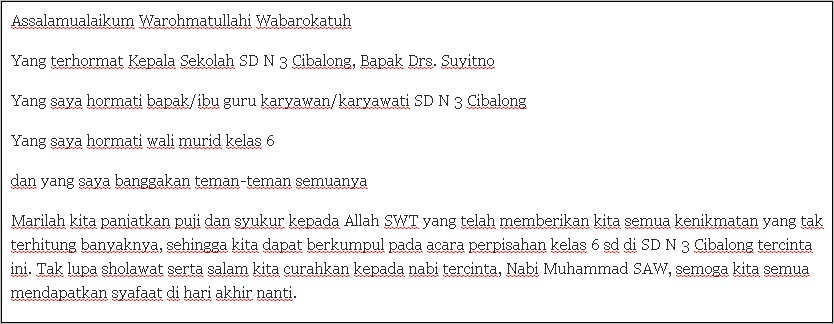 Contoh Surat Mohon Memberi Sambuta Perpisahan Sekolah