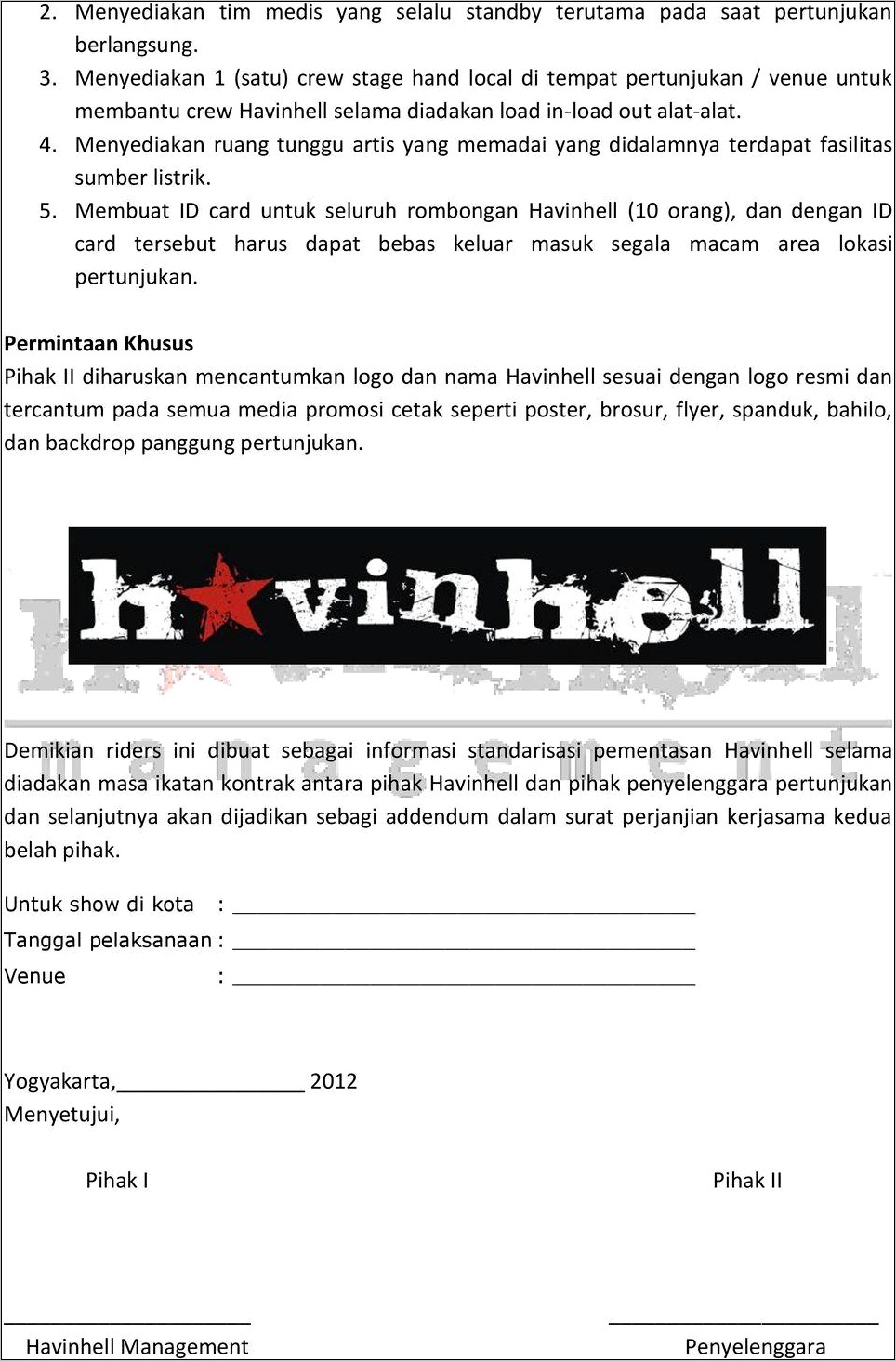 Contoh Surat Perjanjian Booking Fee
