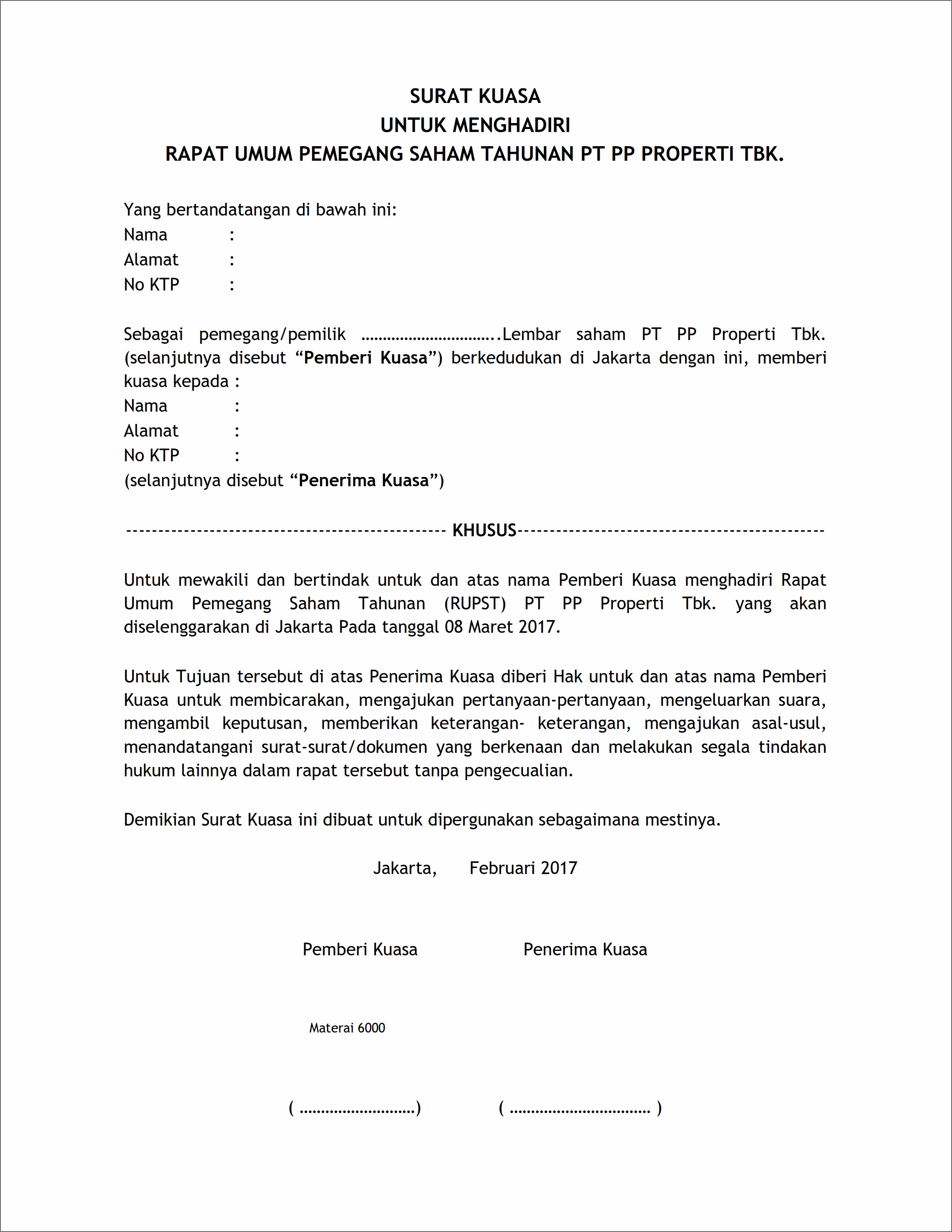 Contoh Surat Perjanjian Caleg Dengan Ketua Tim