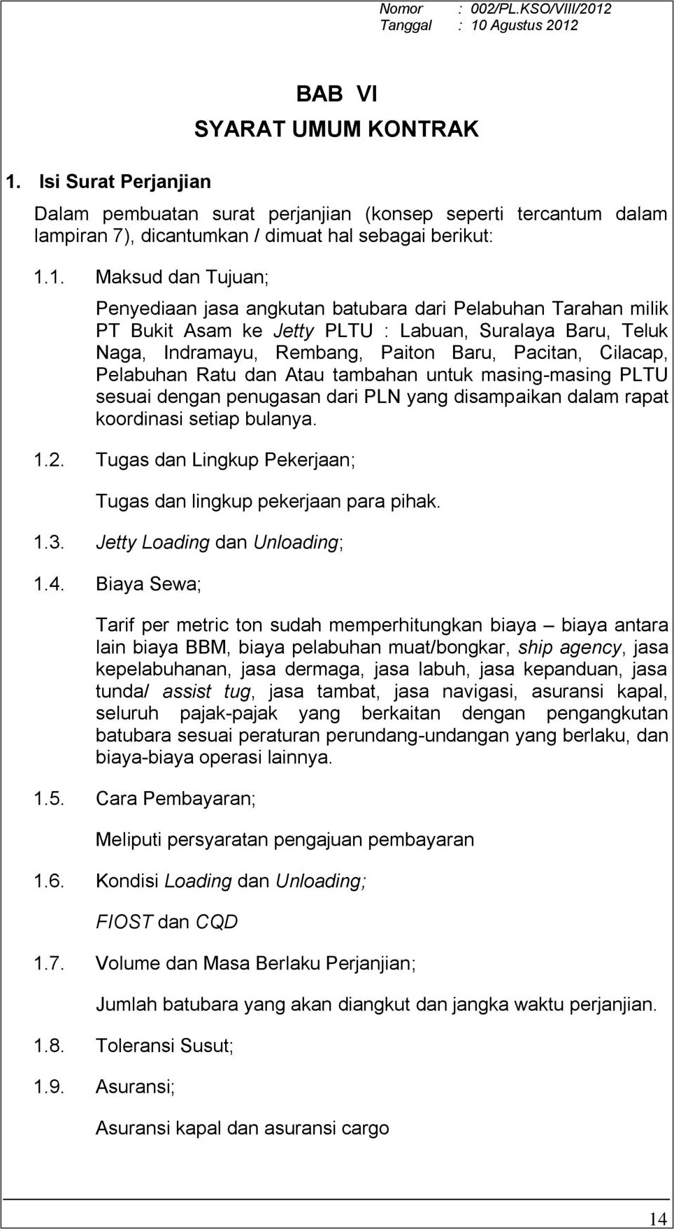 Contoh Surat Perjanjian Dengan Uang Duluan Do Gas Elpiji