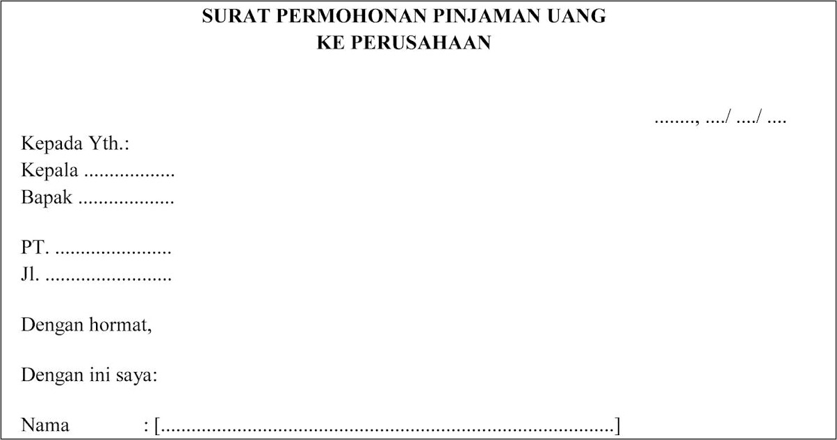 Contoh Surat Perjanjian Hutang Karyawan